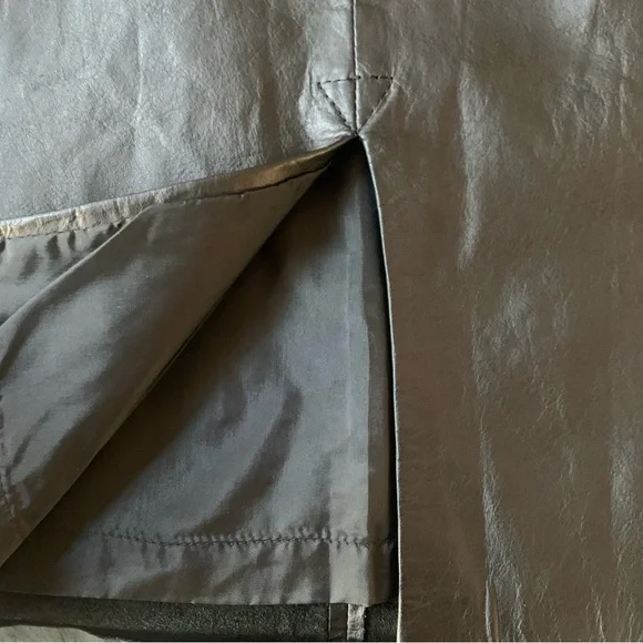 Winlit Womens Black Leather High Waisted Vintage Skirt Deadstock Size 9/10 - Picture 9 of 12